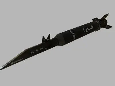 fattah 2 hypersonic missile lowpoly Low-poly 3D model