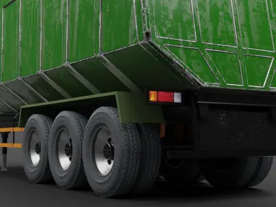 Dusty agricultural trailer 3D model