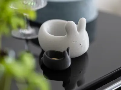 Cute bunny bowl 1-year commercial licence 3D print model