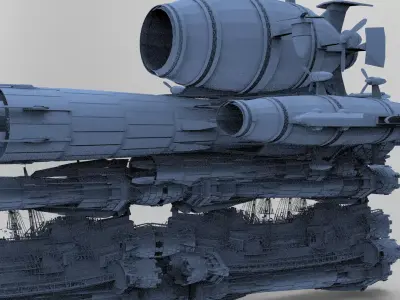 Sci fi Airship Space design City  3D model