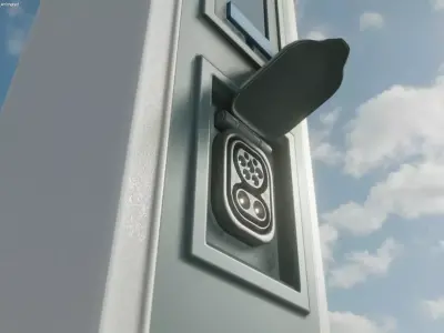 Electric Vehicle Charging Station 1 Low-poly 3D model