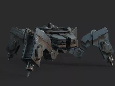 Future Sci-Fi Crab-Type War Robot 3D model