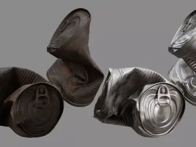 Crushed Food Can 06 3D model