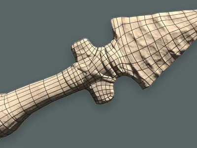 Obsidian Dagger Low-poly 3D model