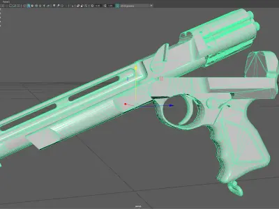 Low Poly Survival Gun 3D Model Low-poly 3D model