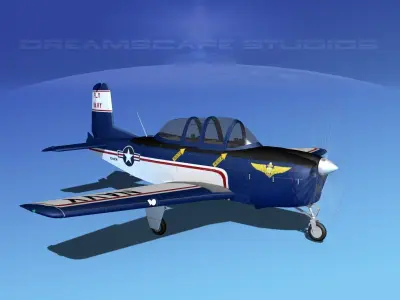 Beechcraft T-34 Mentor V13 USN 3D model