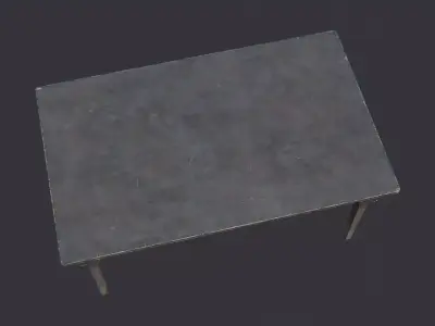 USA Barracks Wooden Table Low-poly 3D model