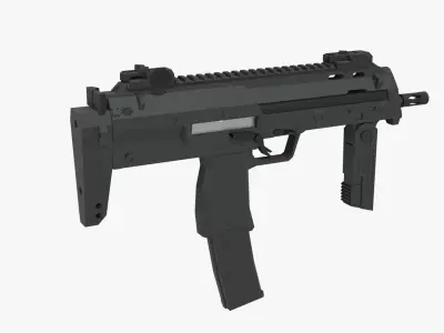 MP7 submachine gun Low-poly Low-poly 3D model