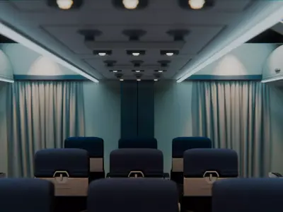 Airplane Interior Boeing With Seats 3D model