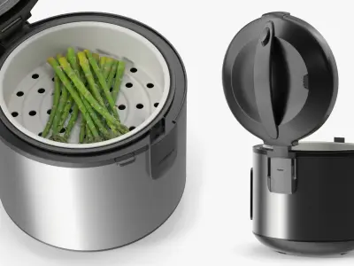 Electric Multicooker With Asparagus 3D model