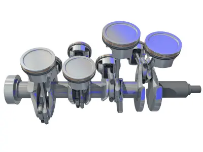 Animated V8 Engine Cylinders 3D model