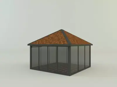 garden rest area pergola 3D model