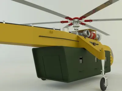 Sikorsky S-64 Skycrane helicopter 3D model