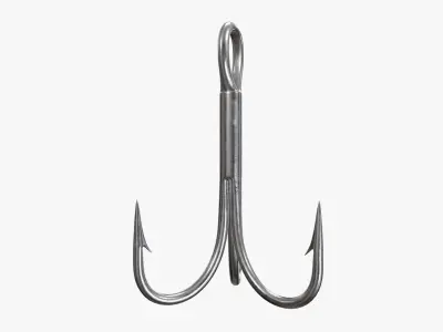 Triple fishing hook 3D model
