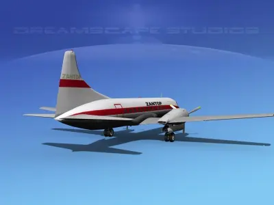 Convair CV-340  Zantop 3D model