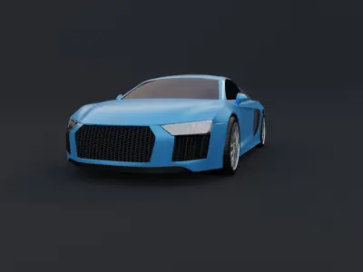 Audi r8 3D model high poly and low poly Free low-poly 3D model