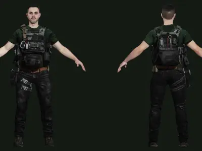 Maple Sentinel - kiven In Melitirian Attire Low-poly 3D model