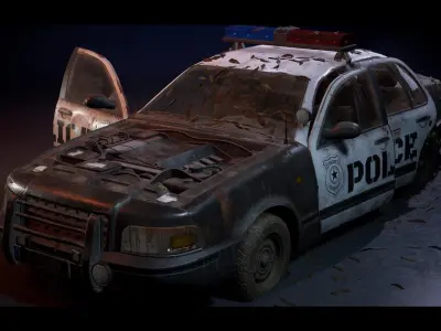 Police Car - Premium - Drivable and Interactable Low-poly 3D model