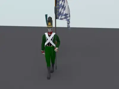 BAVARIA 1806 Artillery regiment LOW POLY Low-poly 3D model