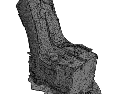 Stylized Mossy Wood Log Bench Low-poly 3D model