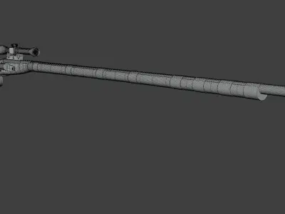 Tusken Cycler Rifle B 3D model