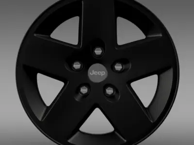 Jeep Wrangler Rubicon black rim 3D model