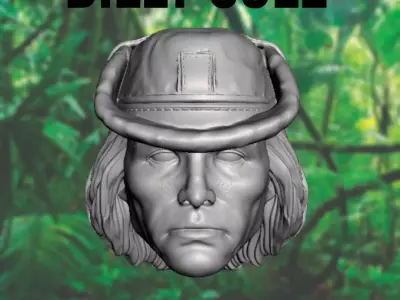 Billy Sole 3D Printable Head Sculpt with M16A2 and Mossberg 500 3D print model