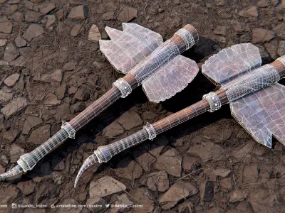 Axe Model - Low Poly - 2k Textures Low-poly 3D model