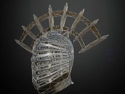 HELMET14 Game Ready helmet with spikes Low-poly 3D model