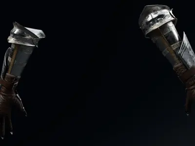  Female Knight Hand And Wrist armor LowPoly Low-poly 3D model