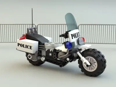 Lego Police Motorcycle  Low-poly 3D model