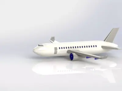 ModernPassengerAirplaneCAD3DPrint Low-poly 3D model
