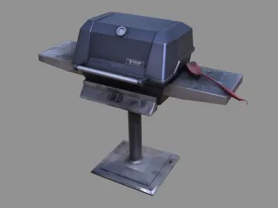 3D scan Outdoor Griddle Low-poly 3D model