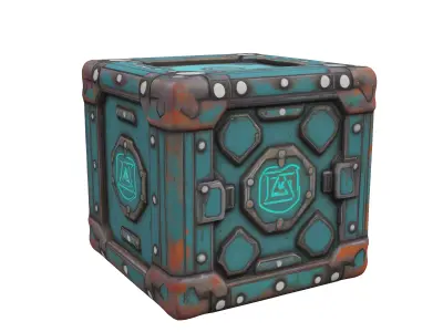 Scifi crate Stylized Highly detailed 3D model