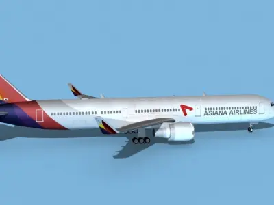 Boeing 767-400 Asiana 3D model