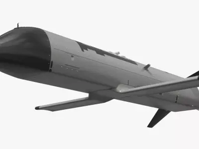 Air-Launched Recovery Drone Gray Black Rigged 3D model