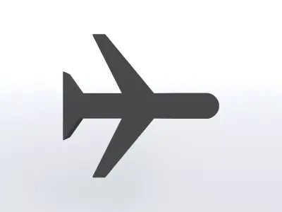 Airplane Mode Symbol v1 001 Low-poly 3D model