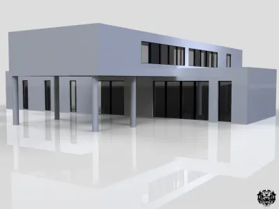 Modern Building Low-poly 3D model