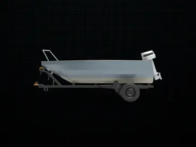 boat trailer 3D model
