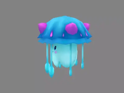 Cartoon jellyfish Low-poly 3D model