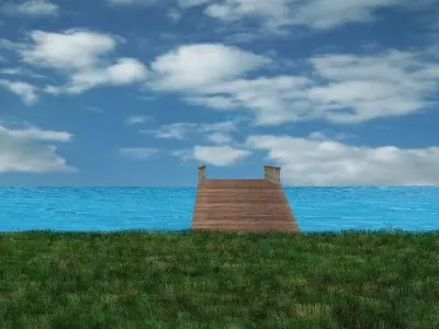 Ocean Dock  Low-poly 3D model