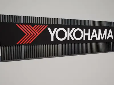 Modular Racetrack Advertising Wall Variation 3D model