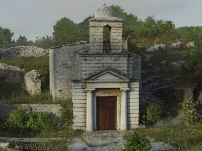 Italian cave chapelle entrance building - Photoscan 3D model