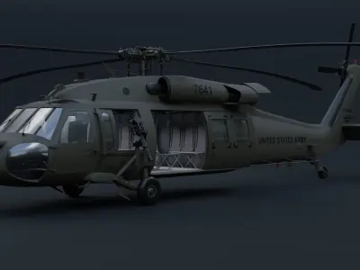 Sikorsky UH-60 Black Hawk plus 7 Skins 3D model