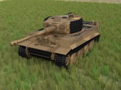 Fully built Panzer Tiger Tank Late 1944 HDRI v1 3D model