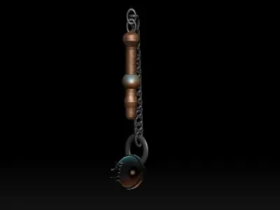 stylized fantasy flail 3D model