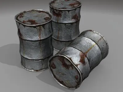 Rusty Barrel highpoly 3D model