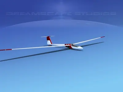 Schleicher ASW 22 Sailplane V09 3D model