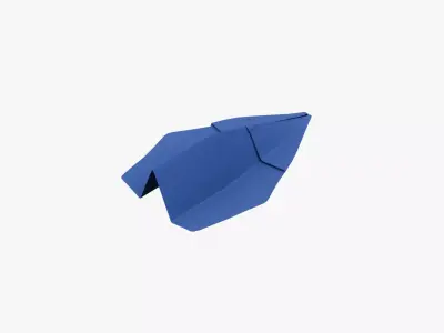 Paper Plane Indigo Low-poly 3D model
