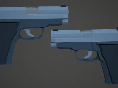 Stylized SIG Sauer P228 Low Poly Mobile Ready Low-poly 3D model